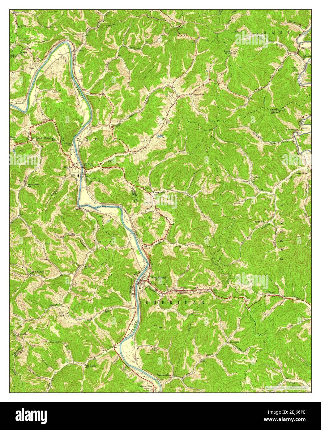 West Hamlin, West Virginia, map 1957, 124000, United States of America by Timeless Maps, data U