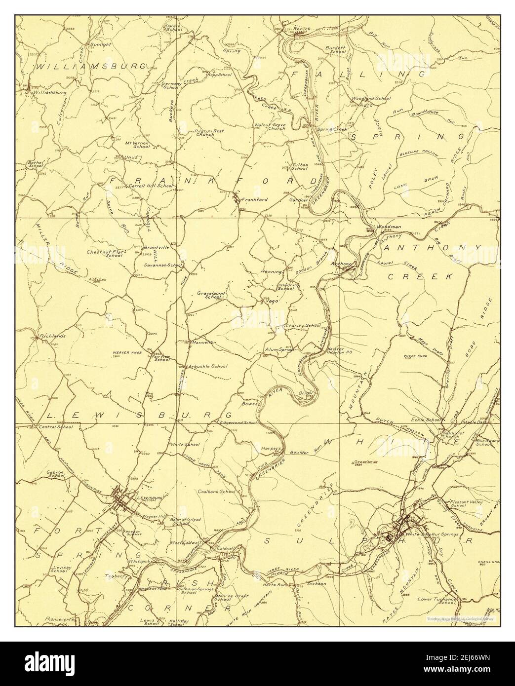 White Sulphur Springs, West Virginia, map 1921, 148000, United States