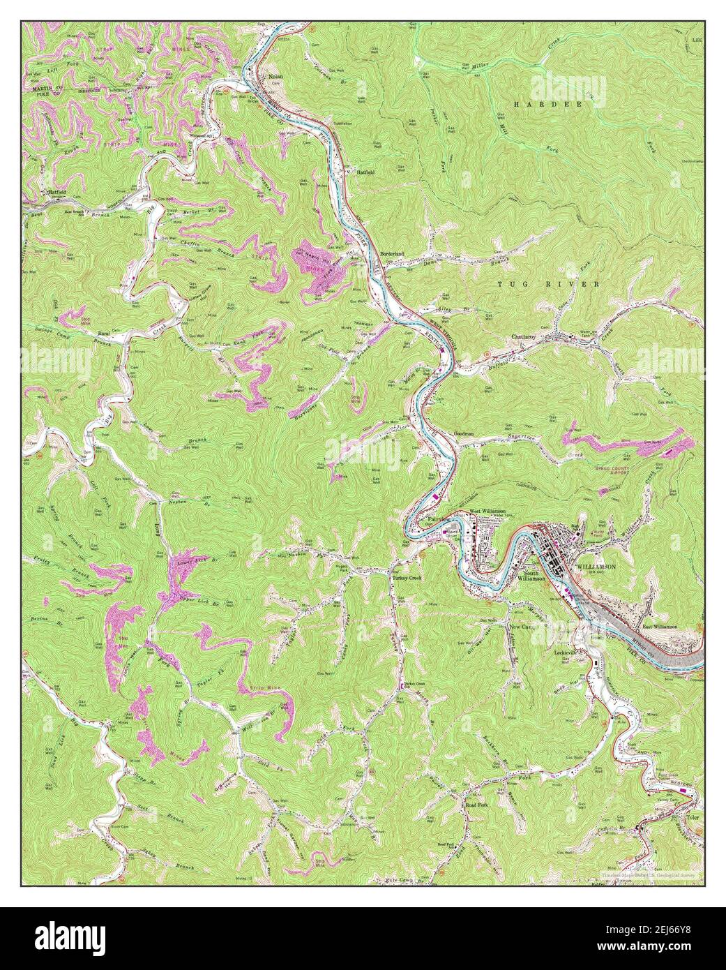 Williamson, West Virginia, map 1964, 124000, United States of America