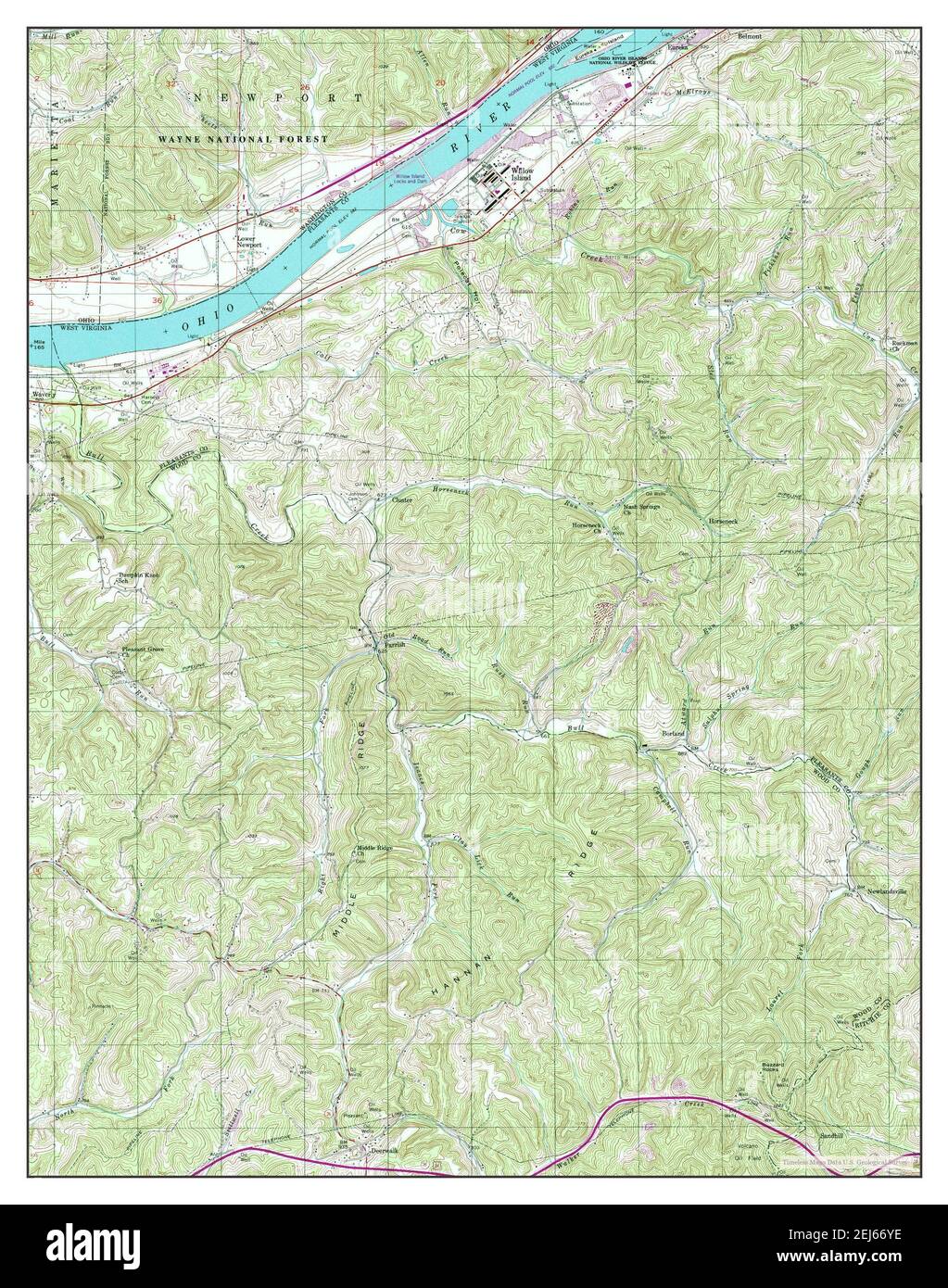 Willow Island, West Virginia, map 1994, 124000, United States of