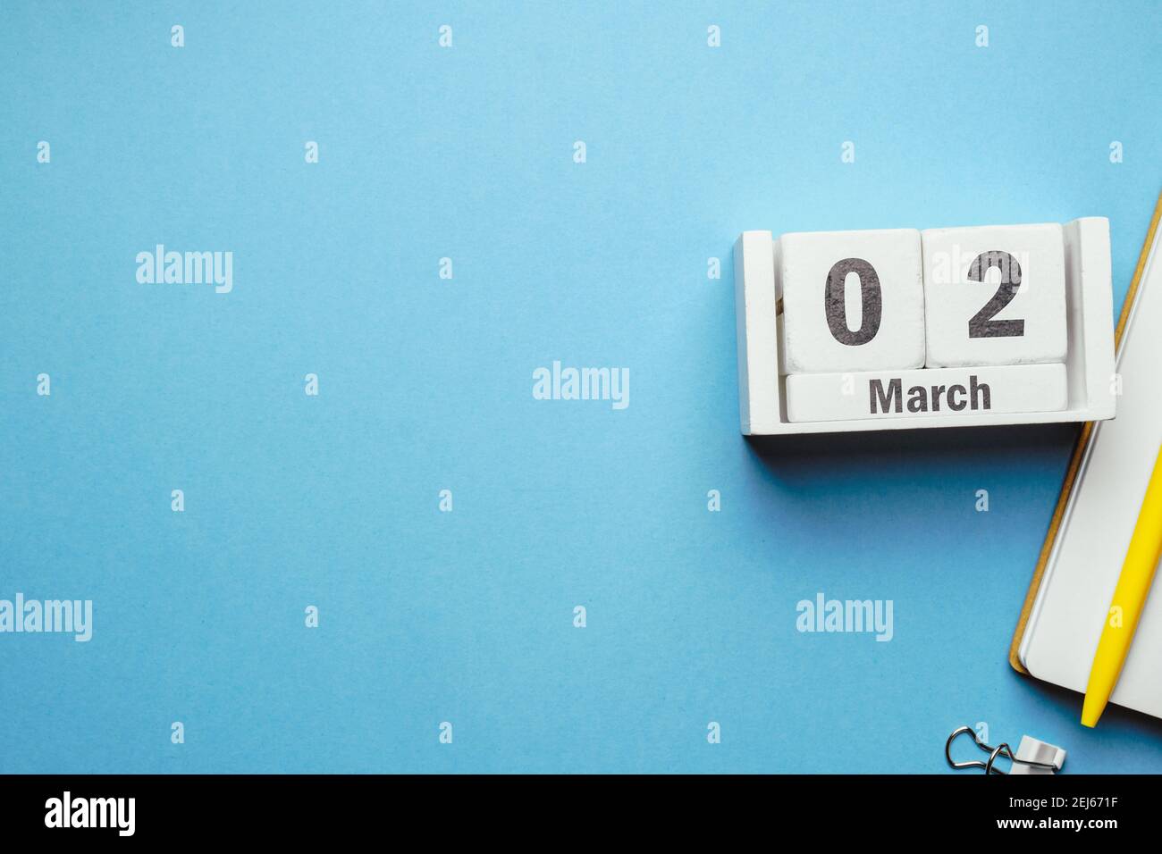 March 2 Spring 2 second day of Spring month calendar march with copy space Stock Photo ...