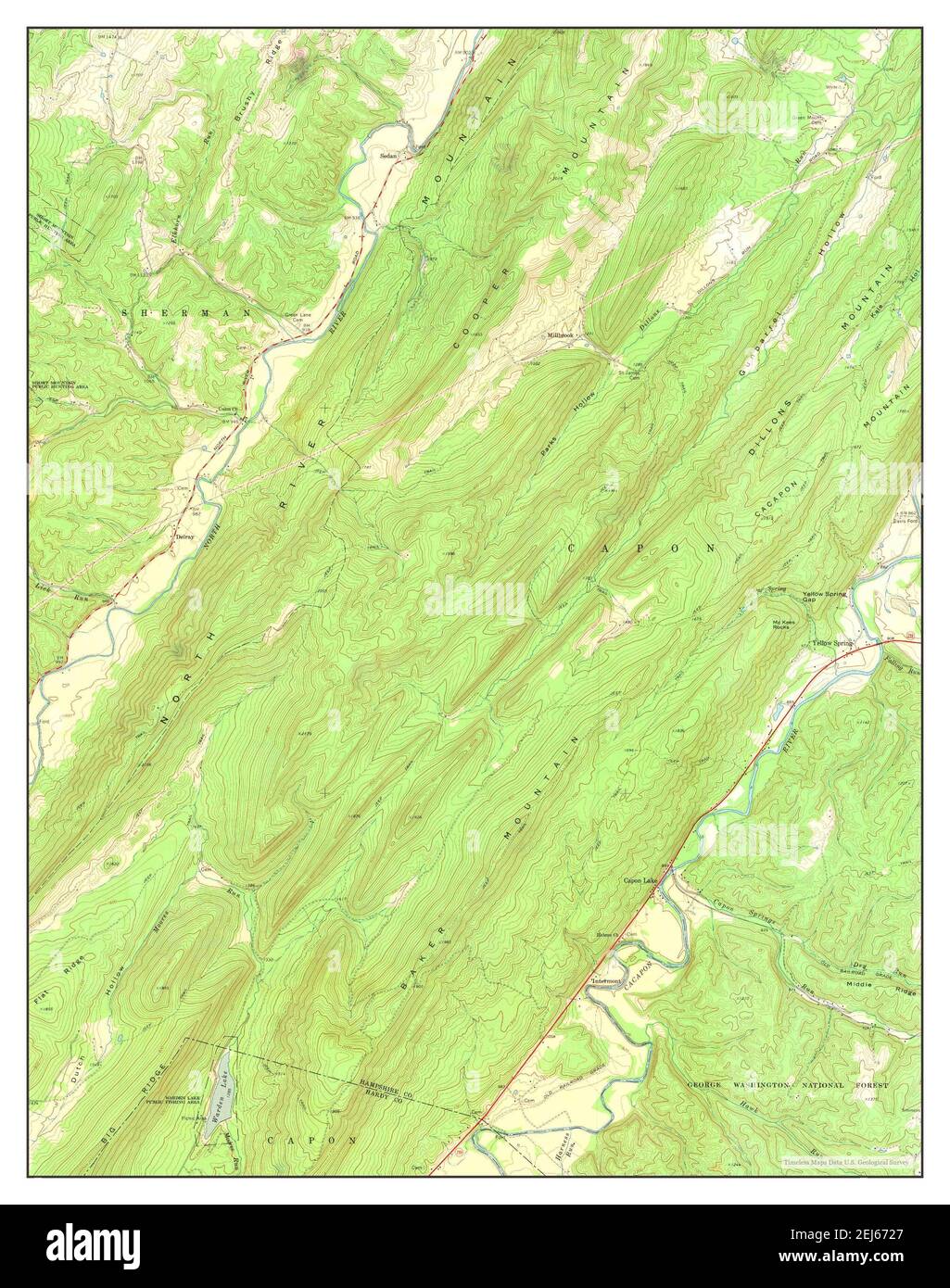 Yellow Spring, West Virginia, map 1970, 124000, United States of
