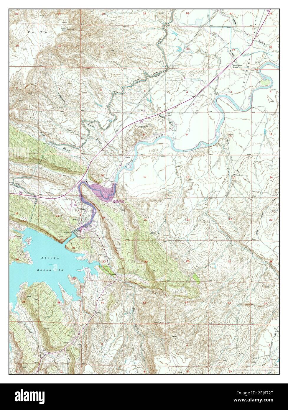 Alcova, Wyoming, map 1950, 124000, United States of America by