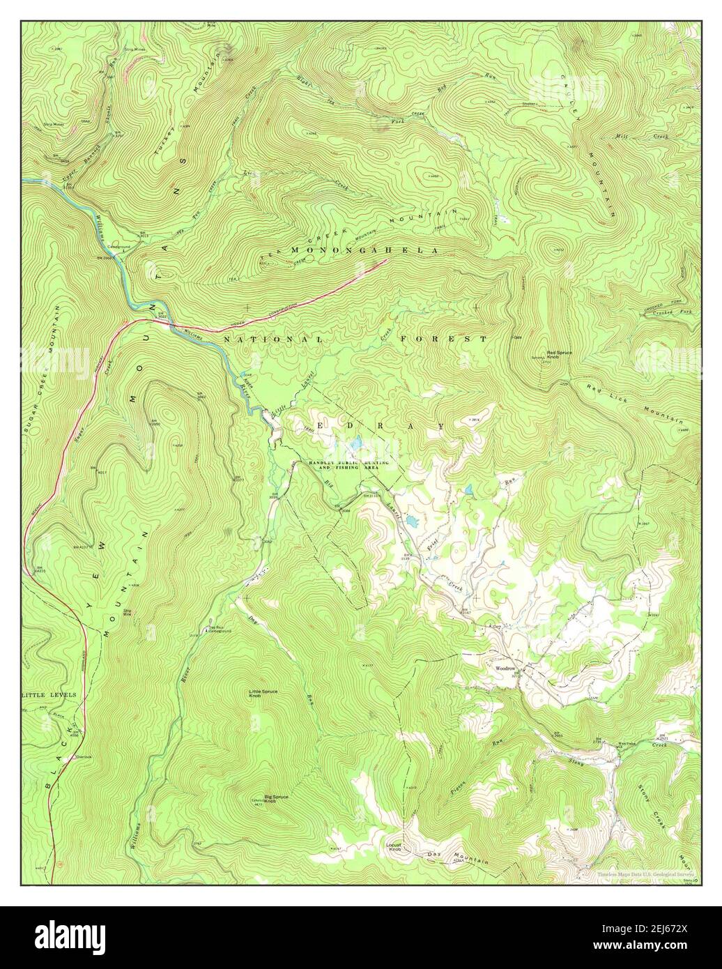 Woodrow, West Virginia, map 1977, 124000, United States of America by