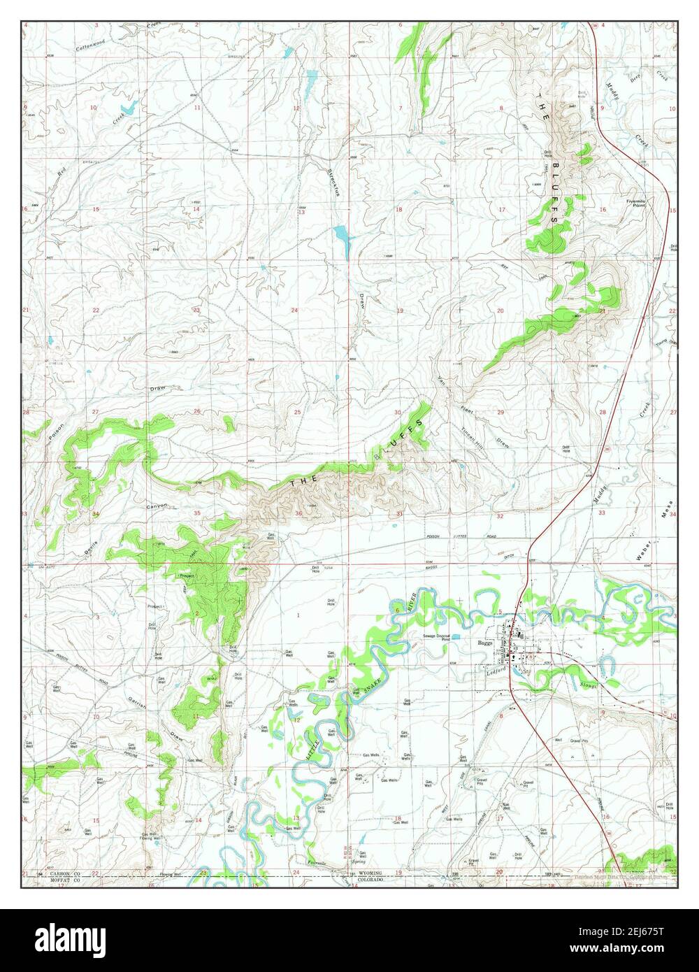 Map of baggs wyoming hires stock photography and images Alamy
