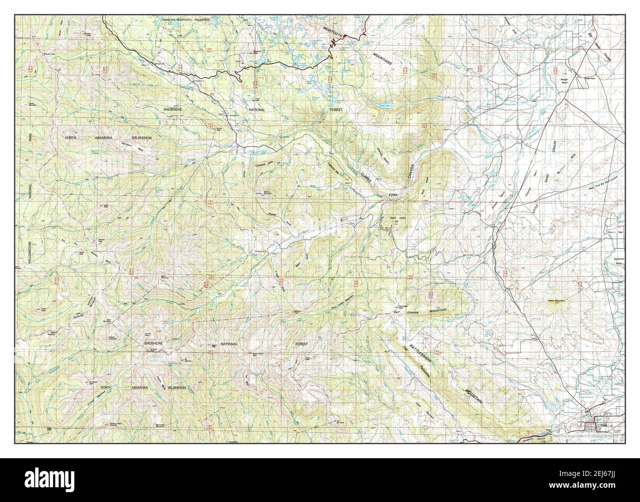 Cody, Wyoming, map 1980, 1:100000, United States of America by Timeless Maps, data U.S. Geological Survey Stock Photo