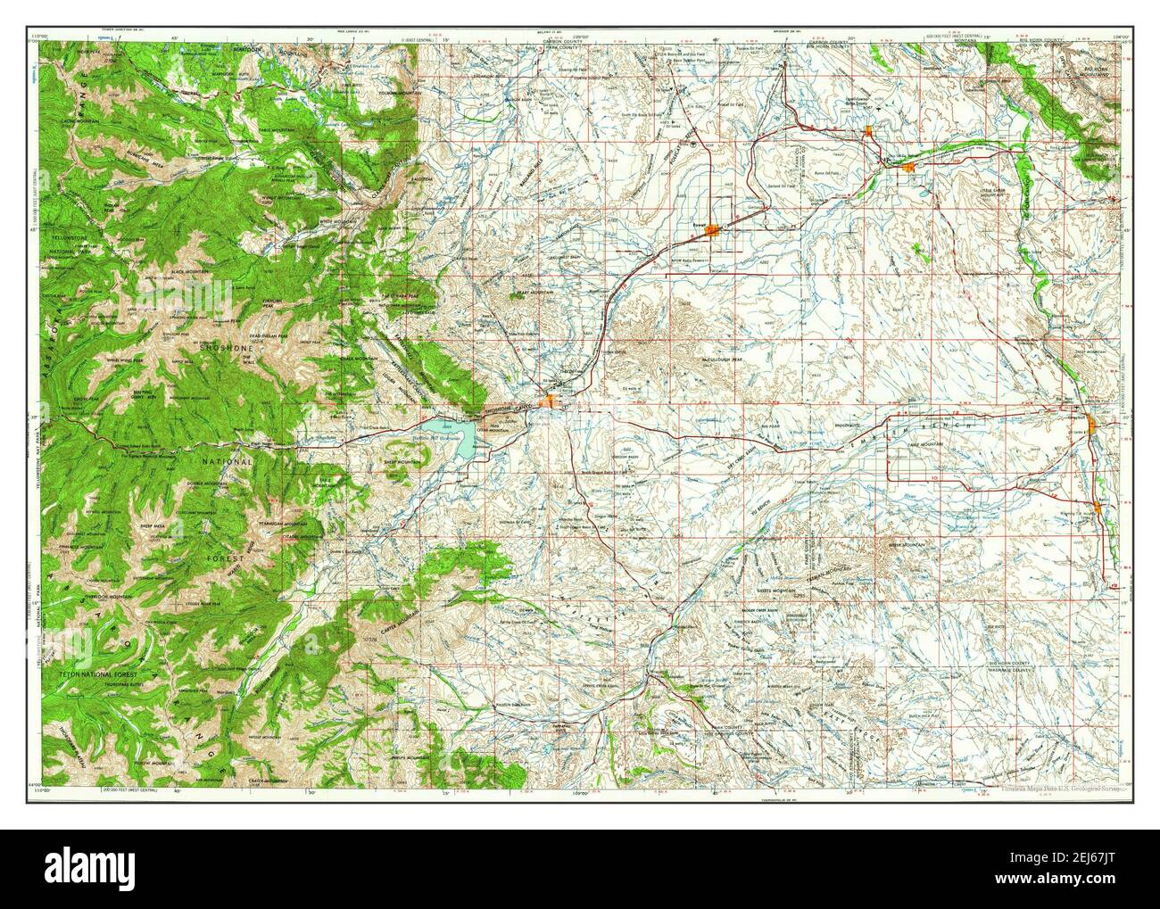Map Of Cody Wyoming Area Cody, Wyoming, Map 1962, 1:250000, United States Of America By Timeless Maps,  Data U.s. Geological Survey Stock Photo - Alamy
