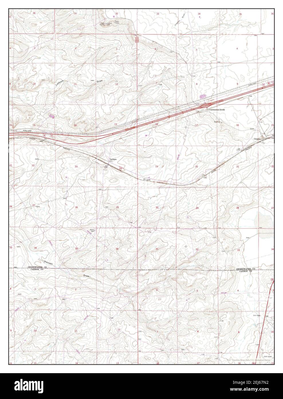 Creston, Wyoming, map 1966, 124000, United States of America by