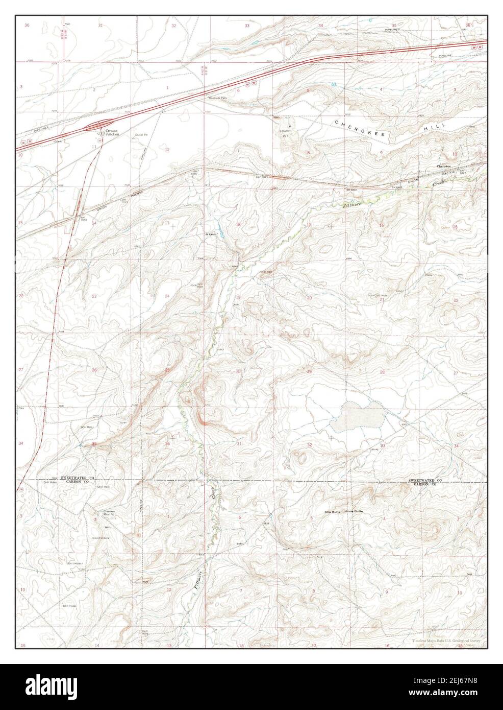 Creston Junction, Wyoming, map 1966, 124000, United States of America