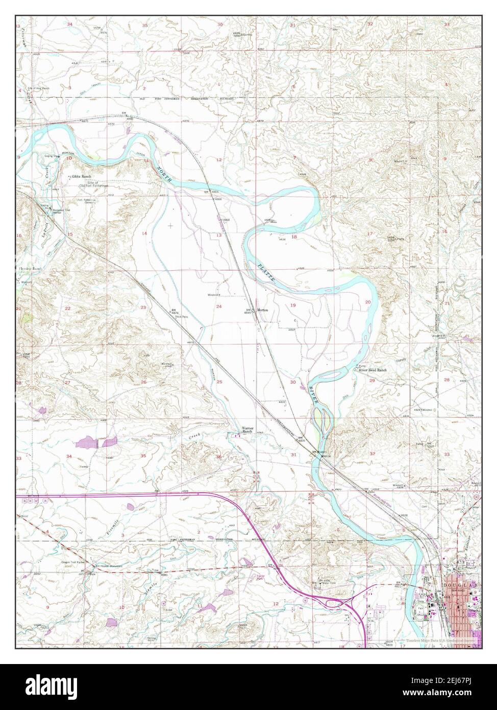 Douglas, Wyoming, map 1949, 124000, United States of America by
