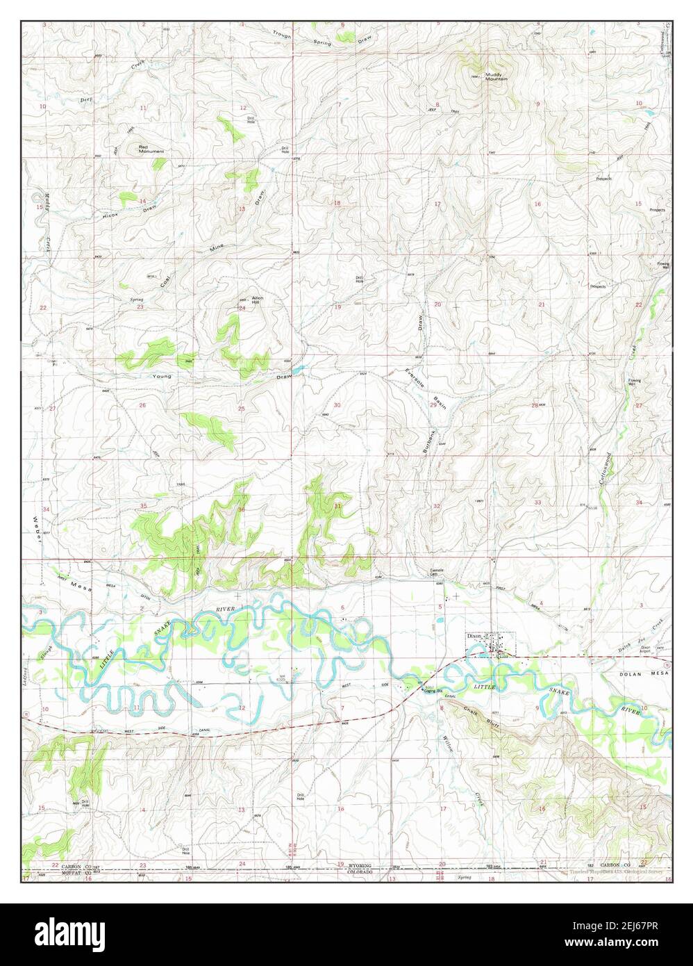Map of dixon wyoming Cut Out Stock Images & Pictures Alamy