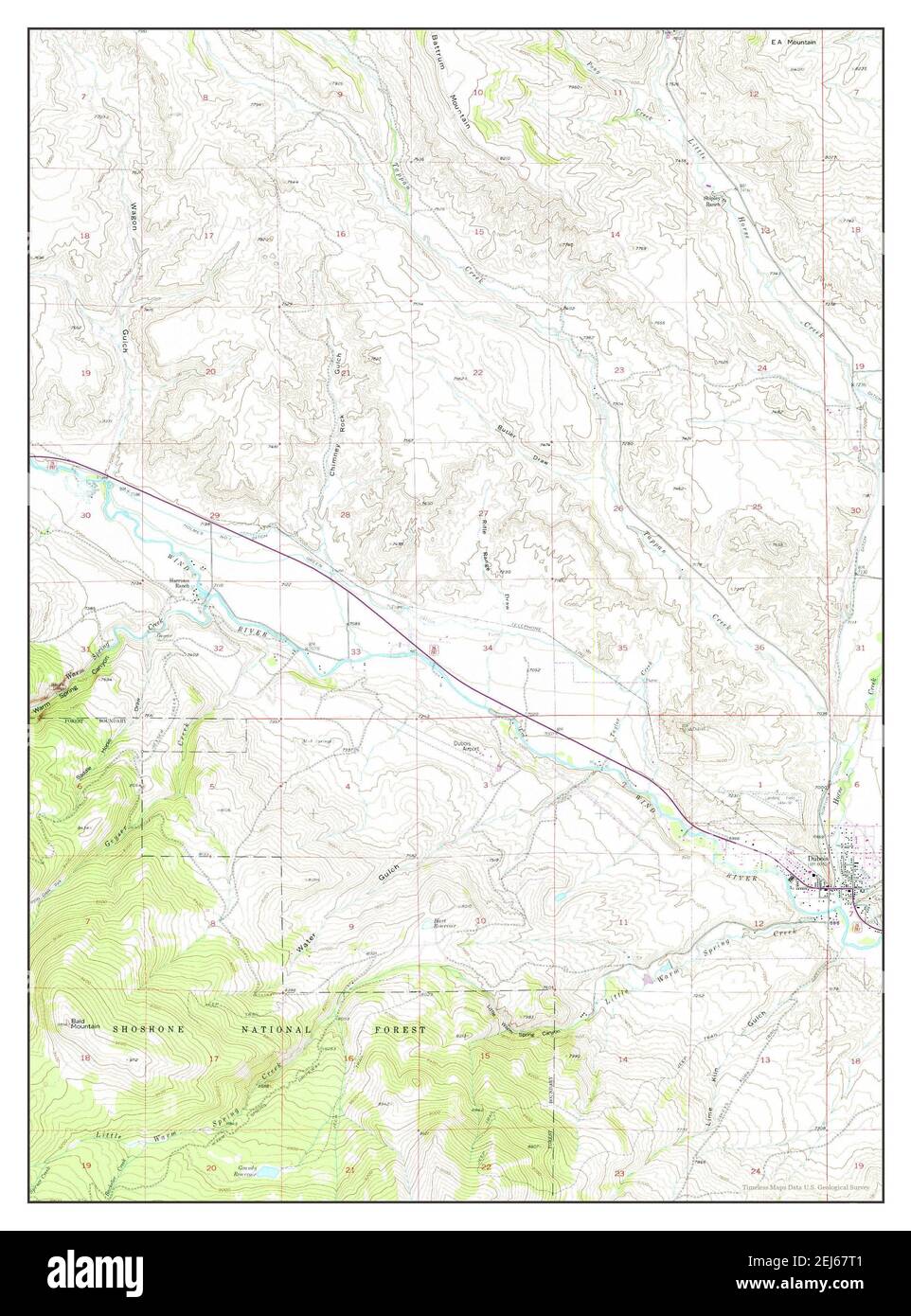 Map of dubois wyoming Cut Out Stock Images & Pictures Alamy