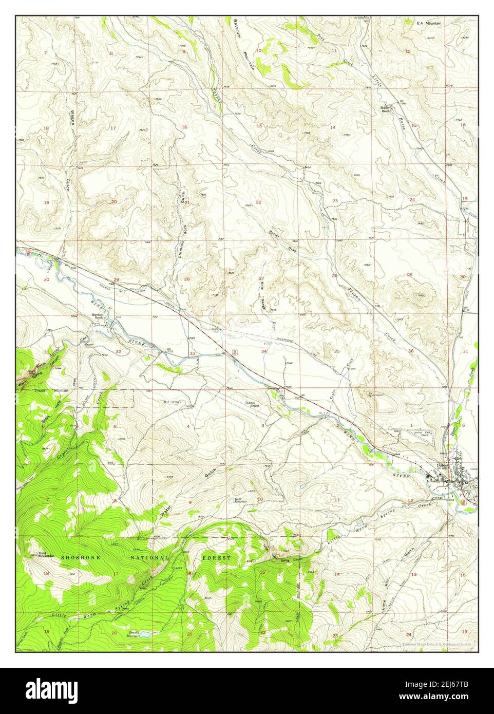 Map of dubois wyoming hires stock photography and images Alamy