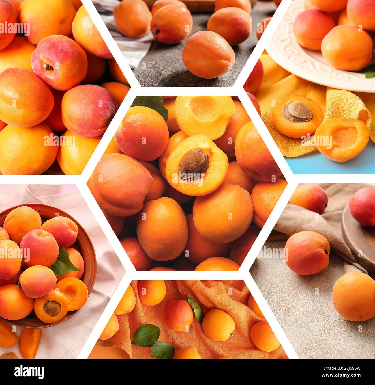 Apricots collage hi-res stock photography and images - Alamy