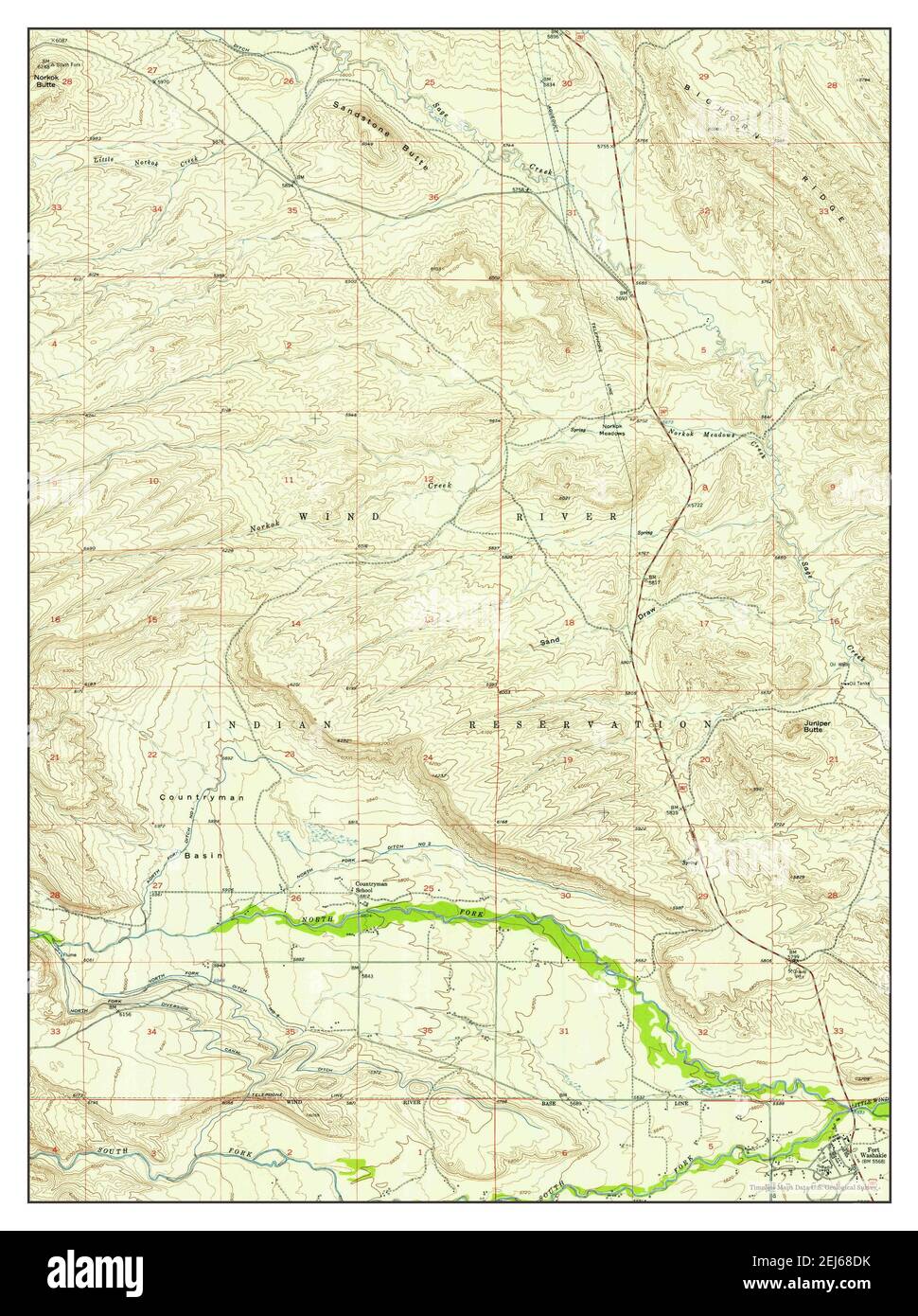 Map of fort washakie wyoming Cut Out Stock Images & Pictures Alamy