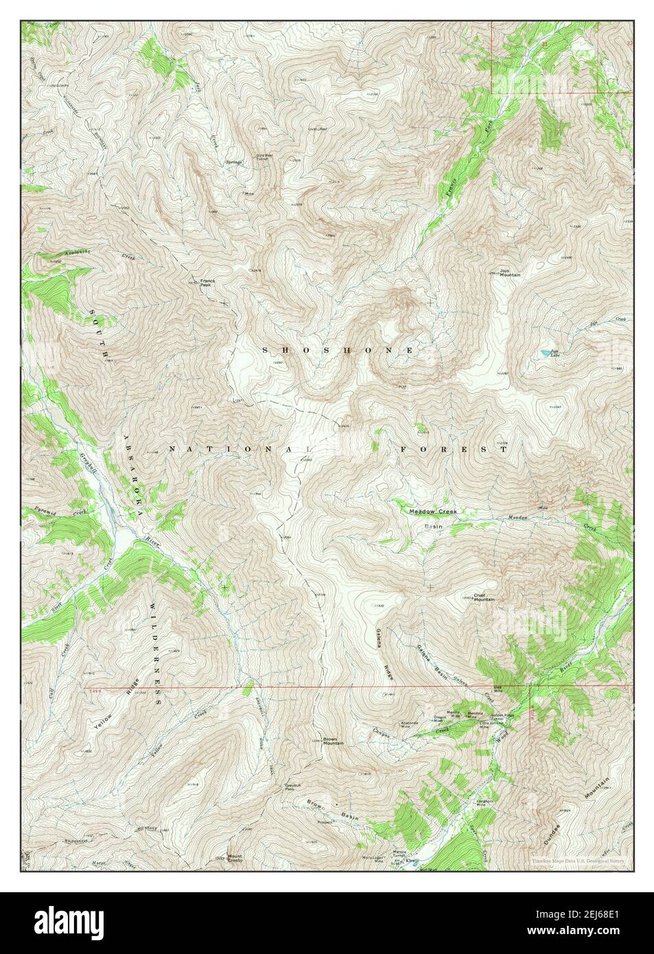 Francs Peak, Wyoming, map 1969, 124000, United States of America by