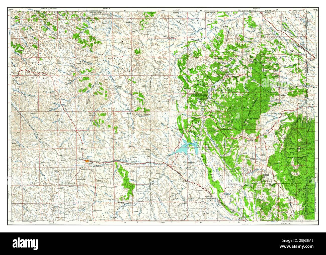 Gillette, Wyoming, map 1958, 1250000, United States of America by
