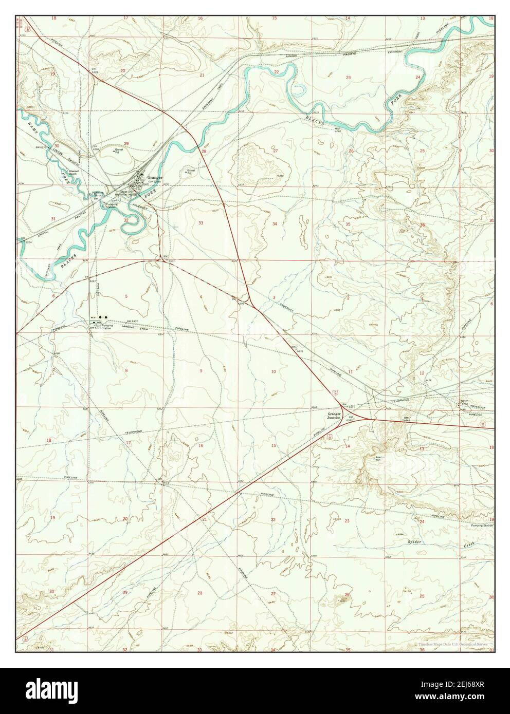 Map of granger wyoming Cut Out Stock Images & Pictures Alamy