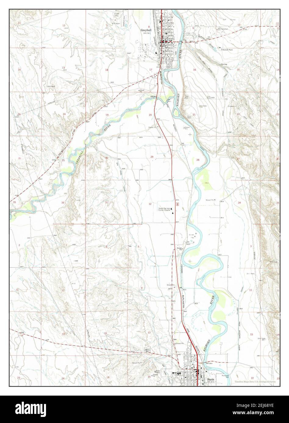 Greybull South, Wyoming, map 1966, 124000, United States of America by