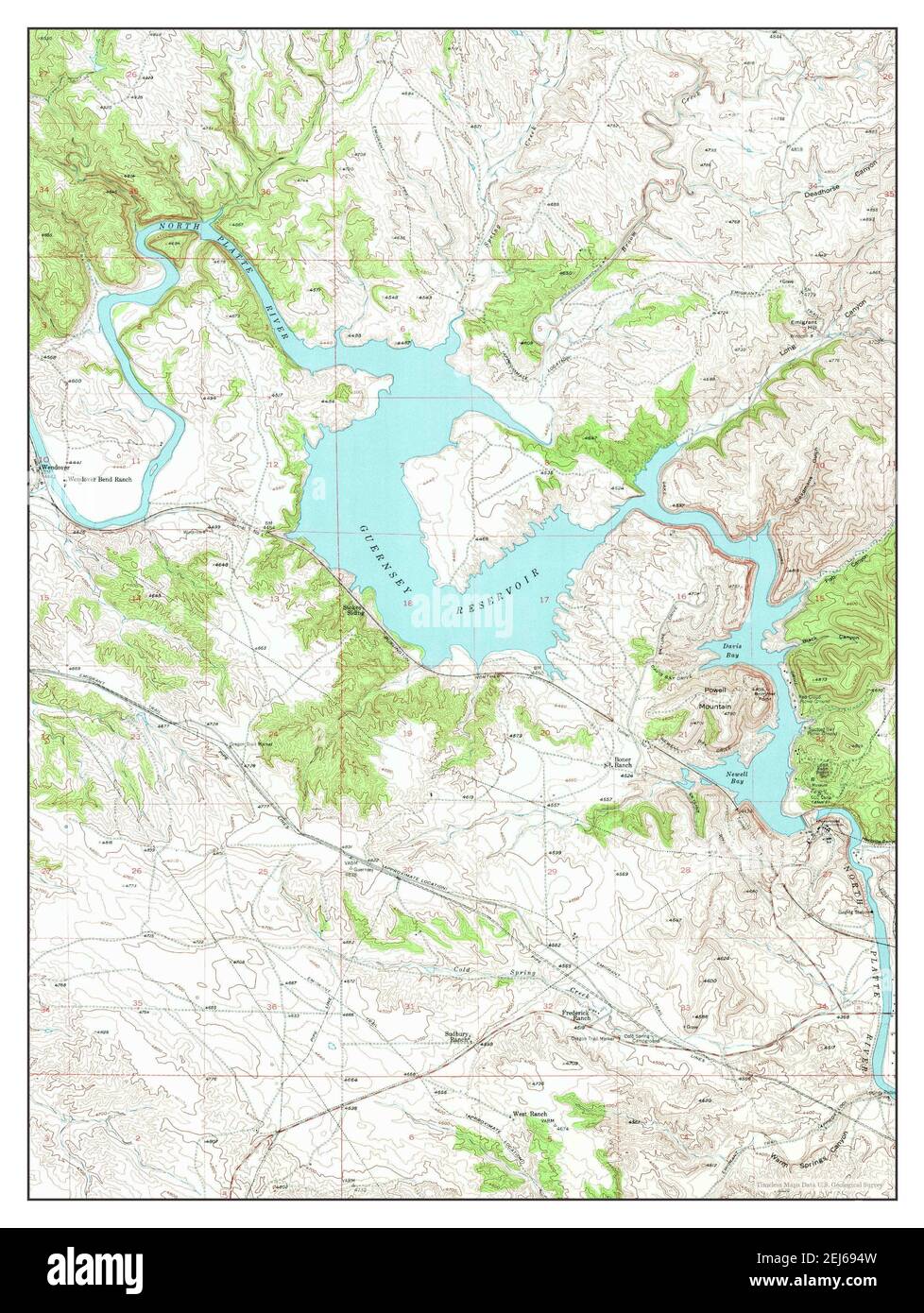 Guernsey Reservoir, Wyoming, map 1971, 124000, United States of