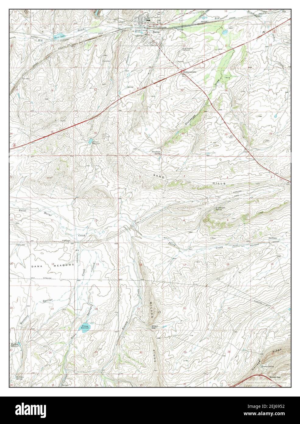 Hanna, Wyoming, map 1971, 1:24000, United States of America by Timeless Maps, data U.S. Geological Survey Stock Photo