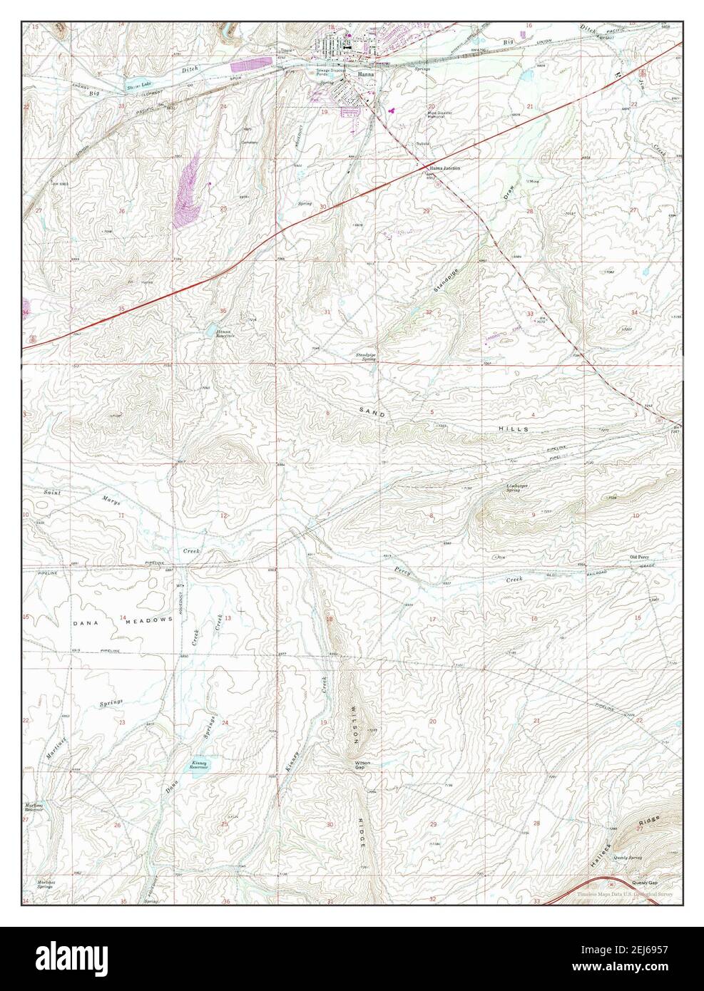 Hanna, Wyoming, map 1971, 1:24000, United States of America by Timeless Maps, data U.S. Geological Survey Stock Photo