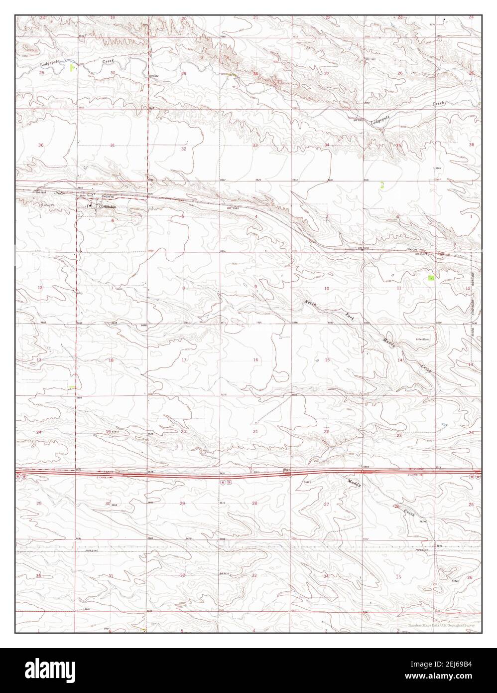 Hillsdale, Wyoming, map 1963, 124000, United States of America by