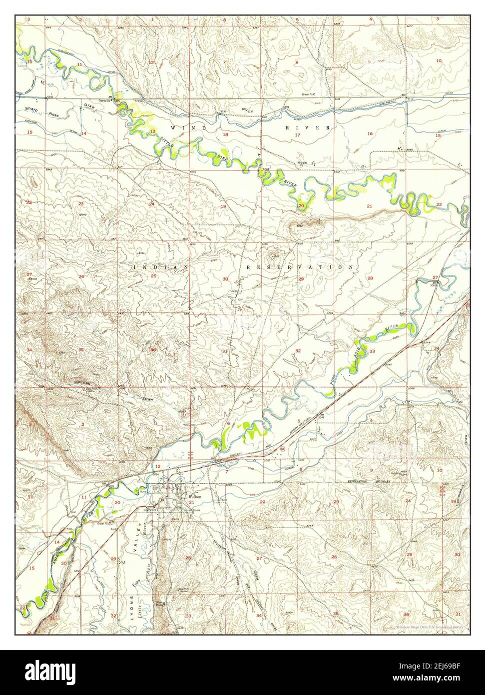 Map of hudson wyoming hires stock photography and images Alamy