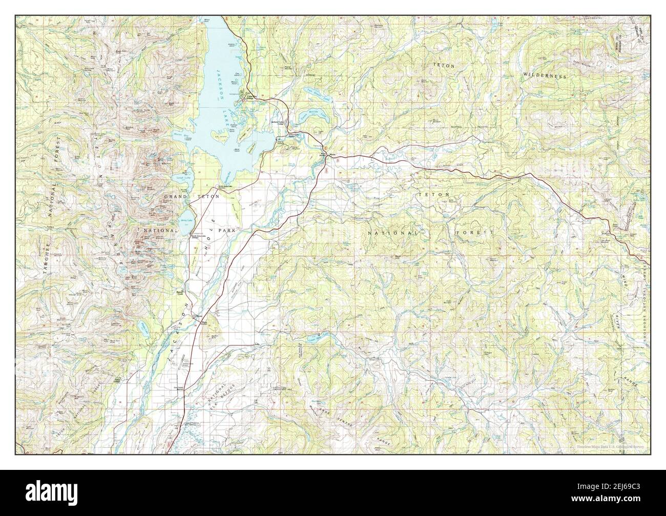 Jackson Lake, Wyoming, map 1981, 1100000, United States of America by