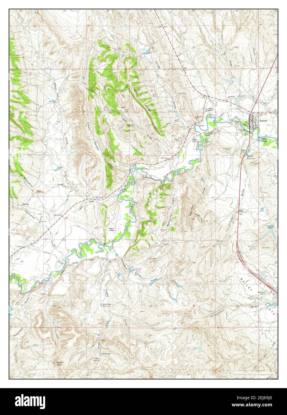 Kaycee, Wyoming, map 1961, 124000, United States of America by
