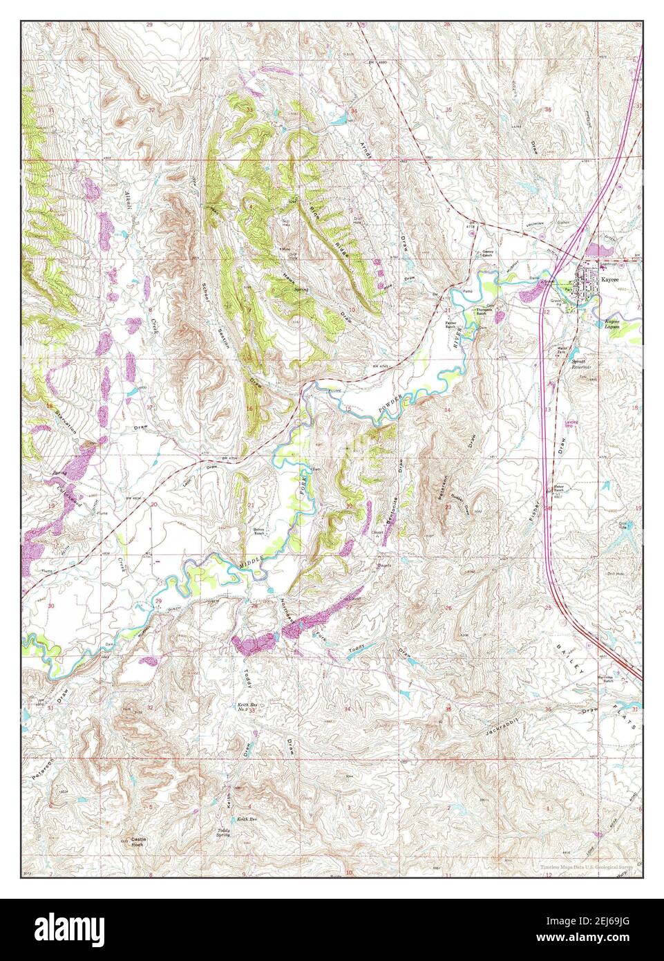 Map of kaycee wyoming Cut Out Stock Images & Pictures Alamy