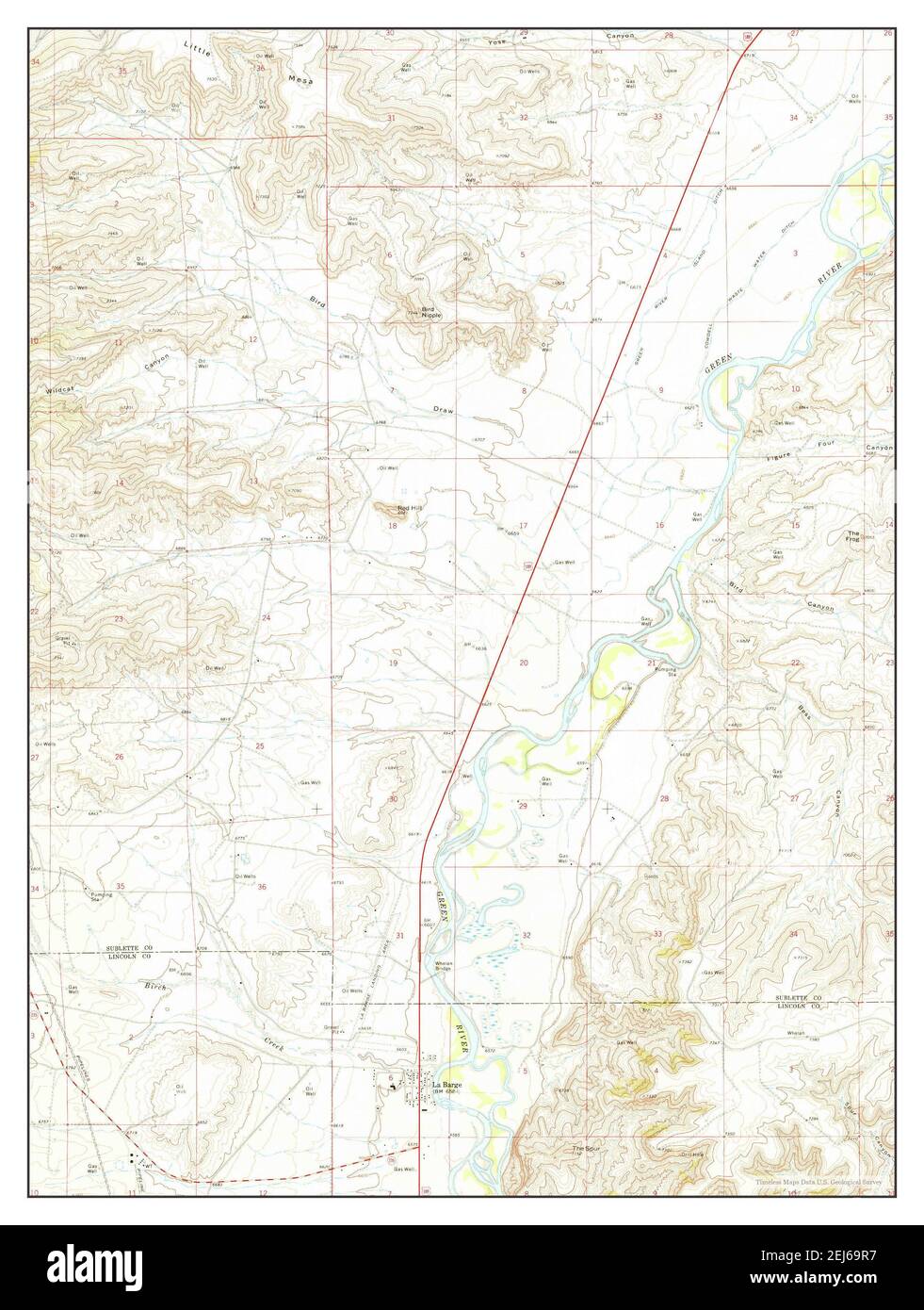 Map of la barge wyoming Cut Out Stock Images & Pictures Alamy