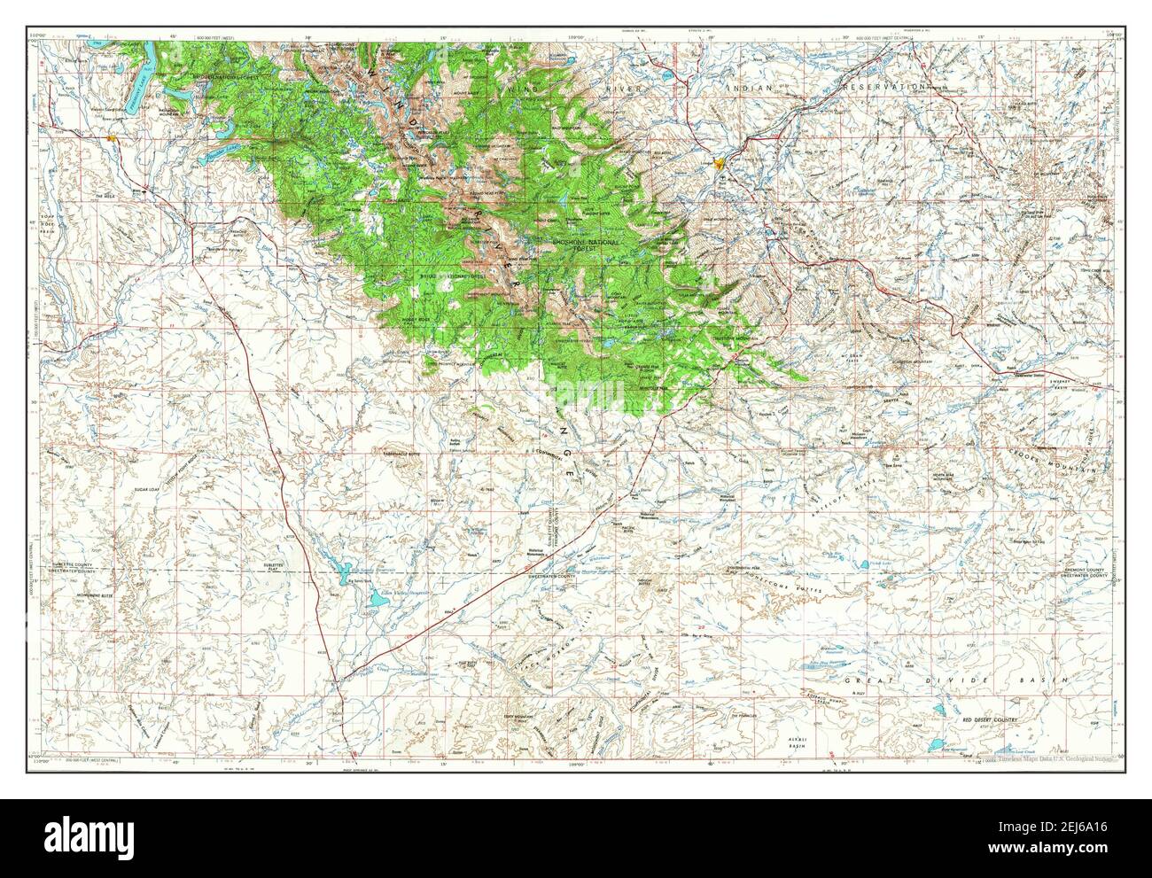 Lander, Wyoming, map 1961, 1250000, United States of America by