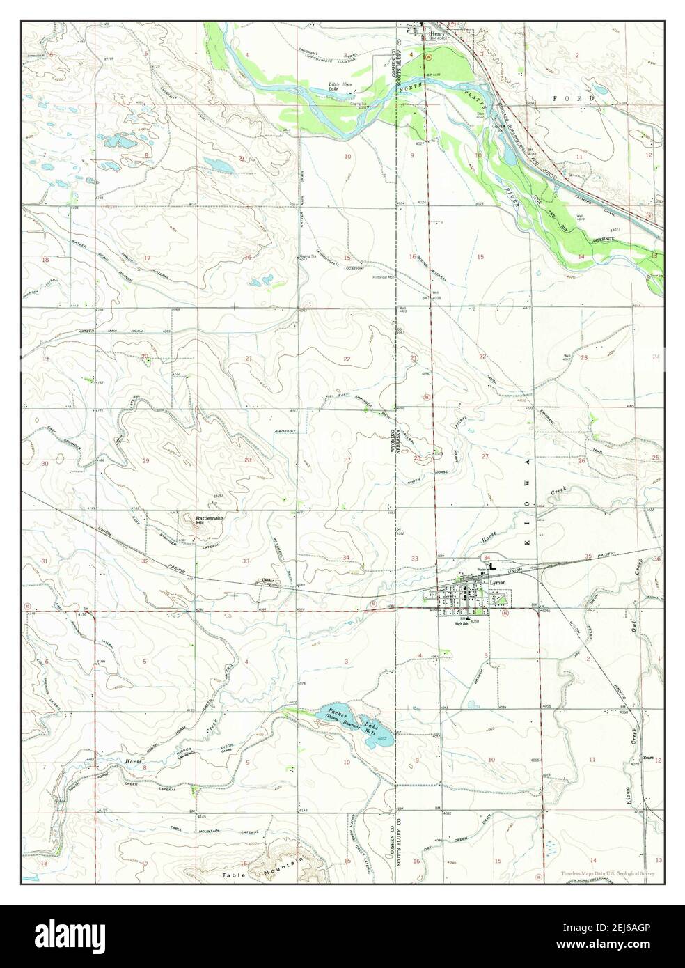 Lyman, Wyoming, map 1960, 124000, United States of America by Timeless