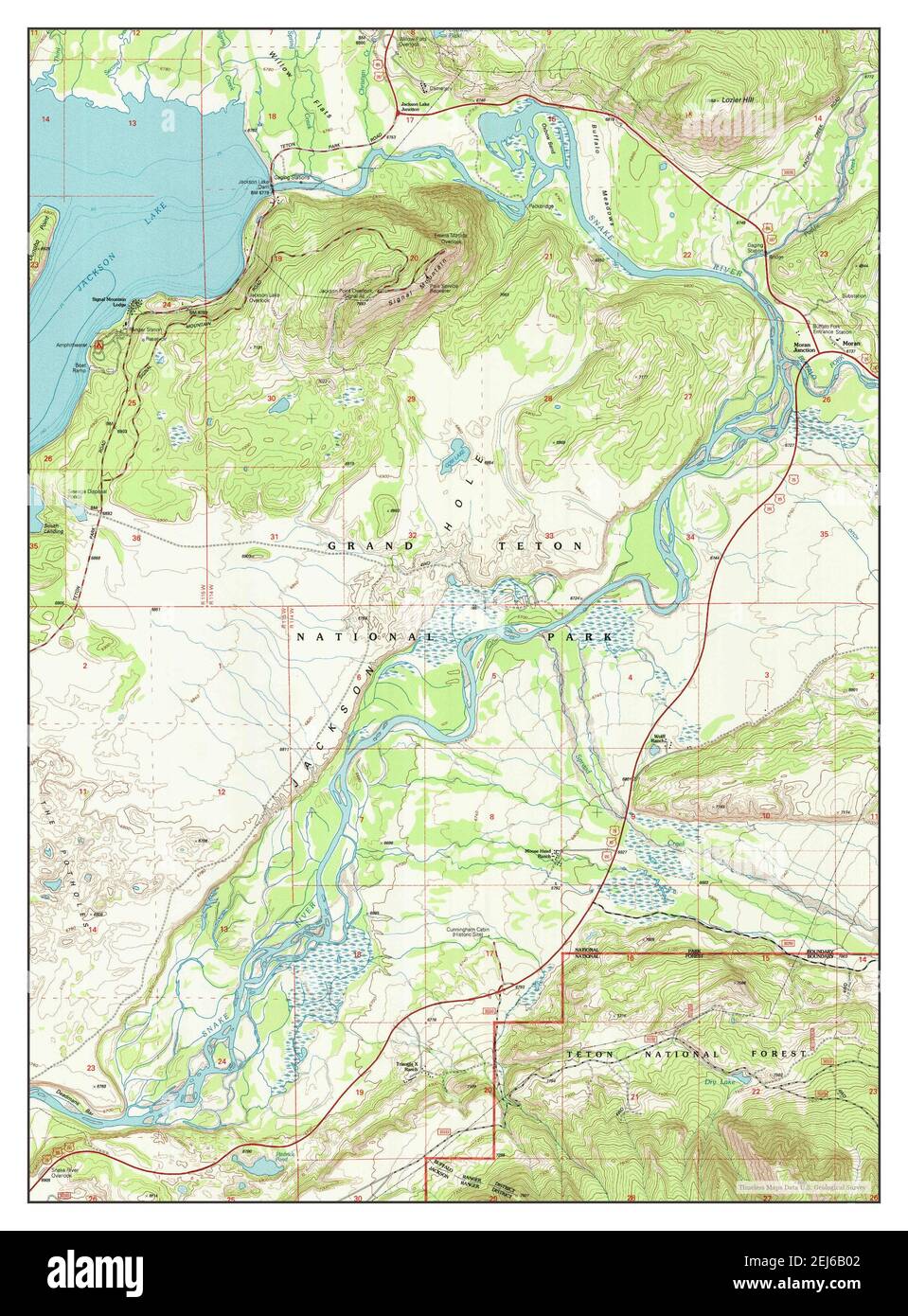 Moran, Wyoming, map 1996, 124000, United States of America by Timeless
