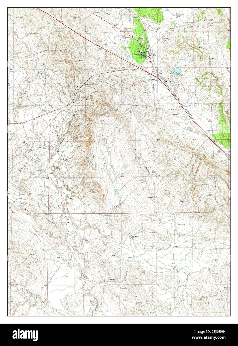 Osage, Wyoming, map 1972, 124000, United States of America by Timeless