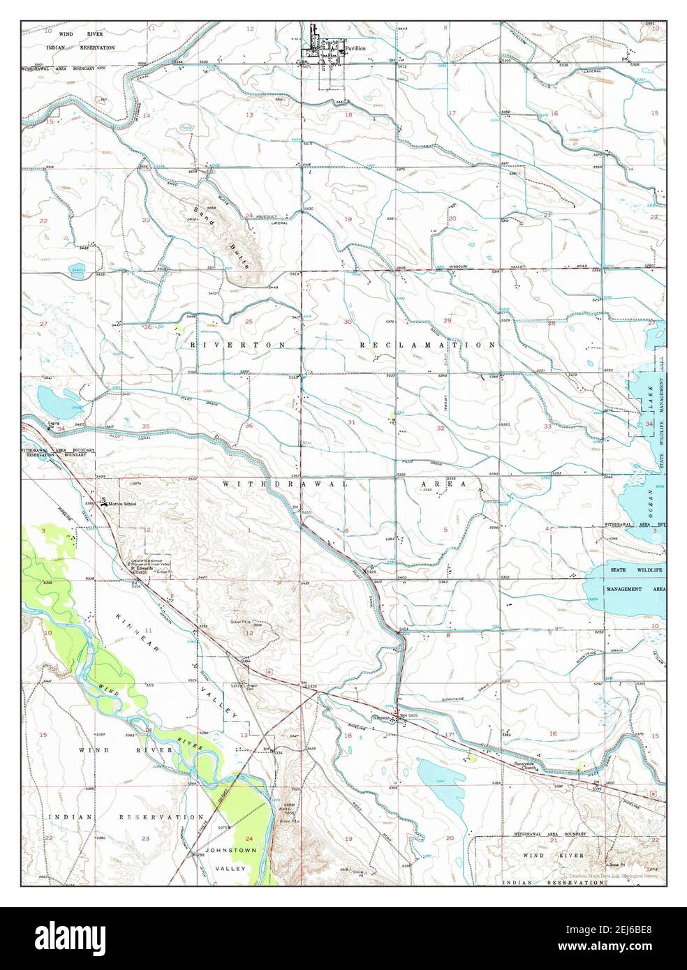Pavillion, Wyoming, map 1958, 124000, United States of America by