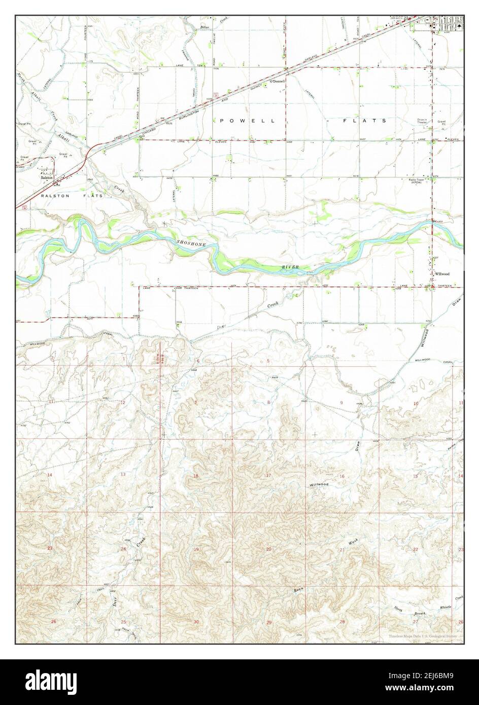 Ralston, Wyoming, map 1967, 124000, United States of America by