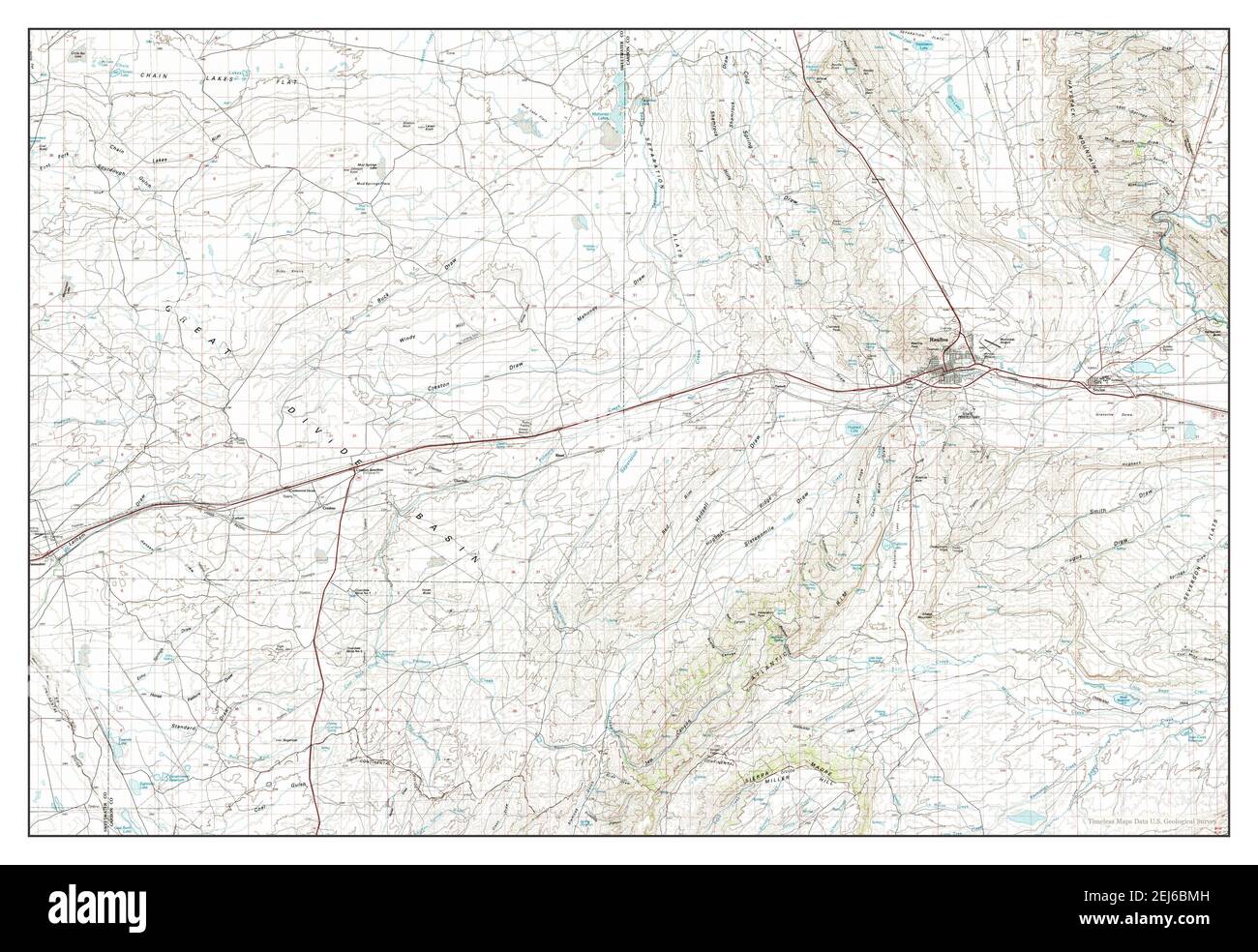 Rawlins, Wyoming, map 1984, 1100000, United States of America by