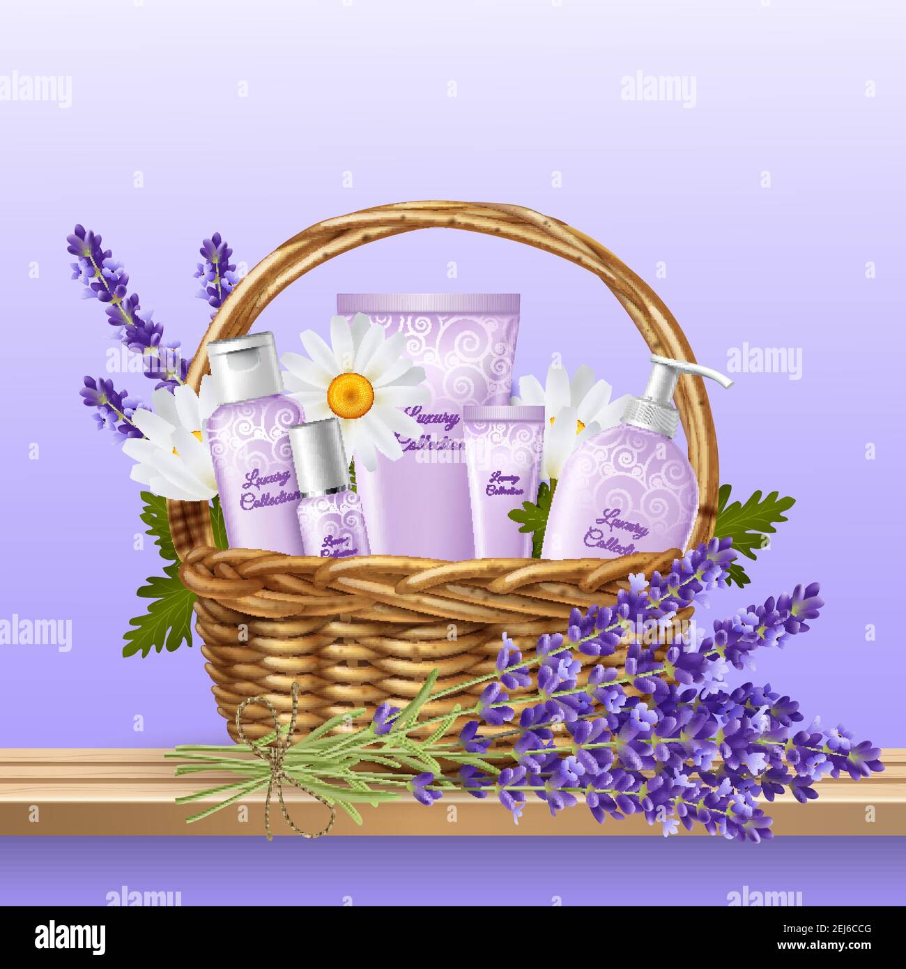 8 march holiday present with basket full of flowers face and body care