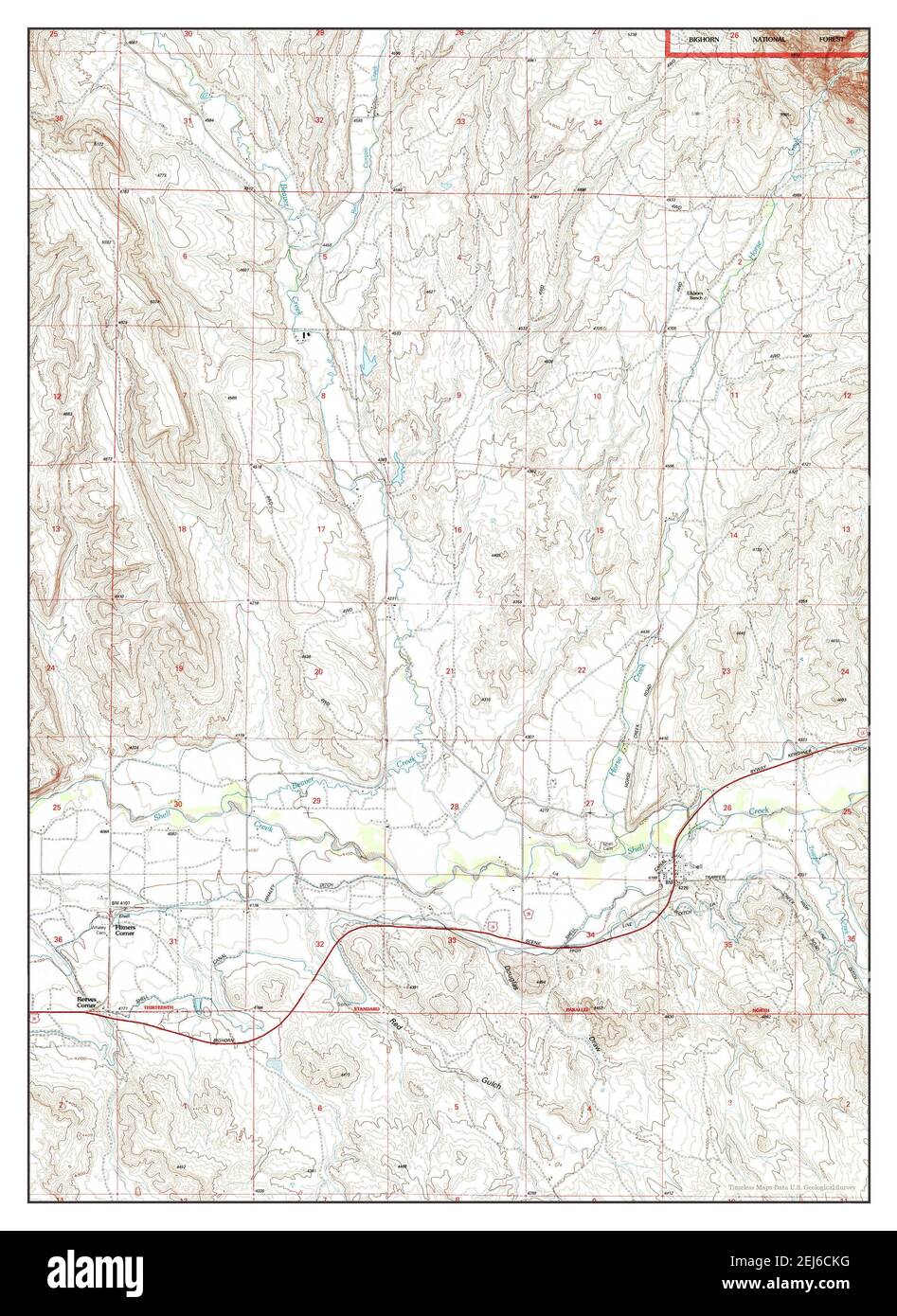 Shell, Wyoming, map 1993, 1:24000, United States of America by Timeless 