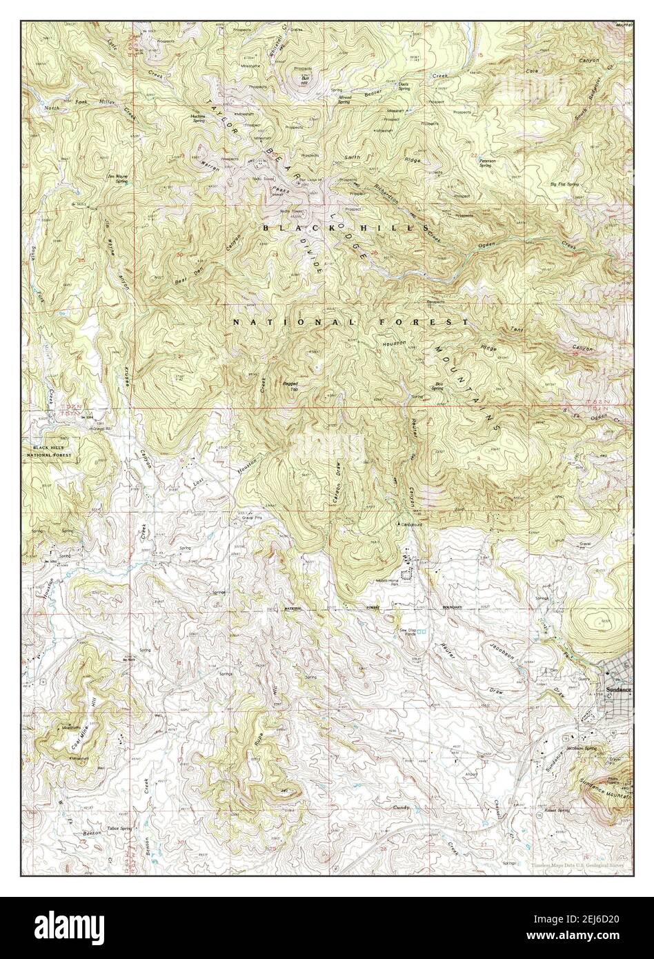 Sundance West, Wyoming, map 1984, 1:24000, United States of America by Timeless Maps, data U.S. Geological Survey Stock Photo