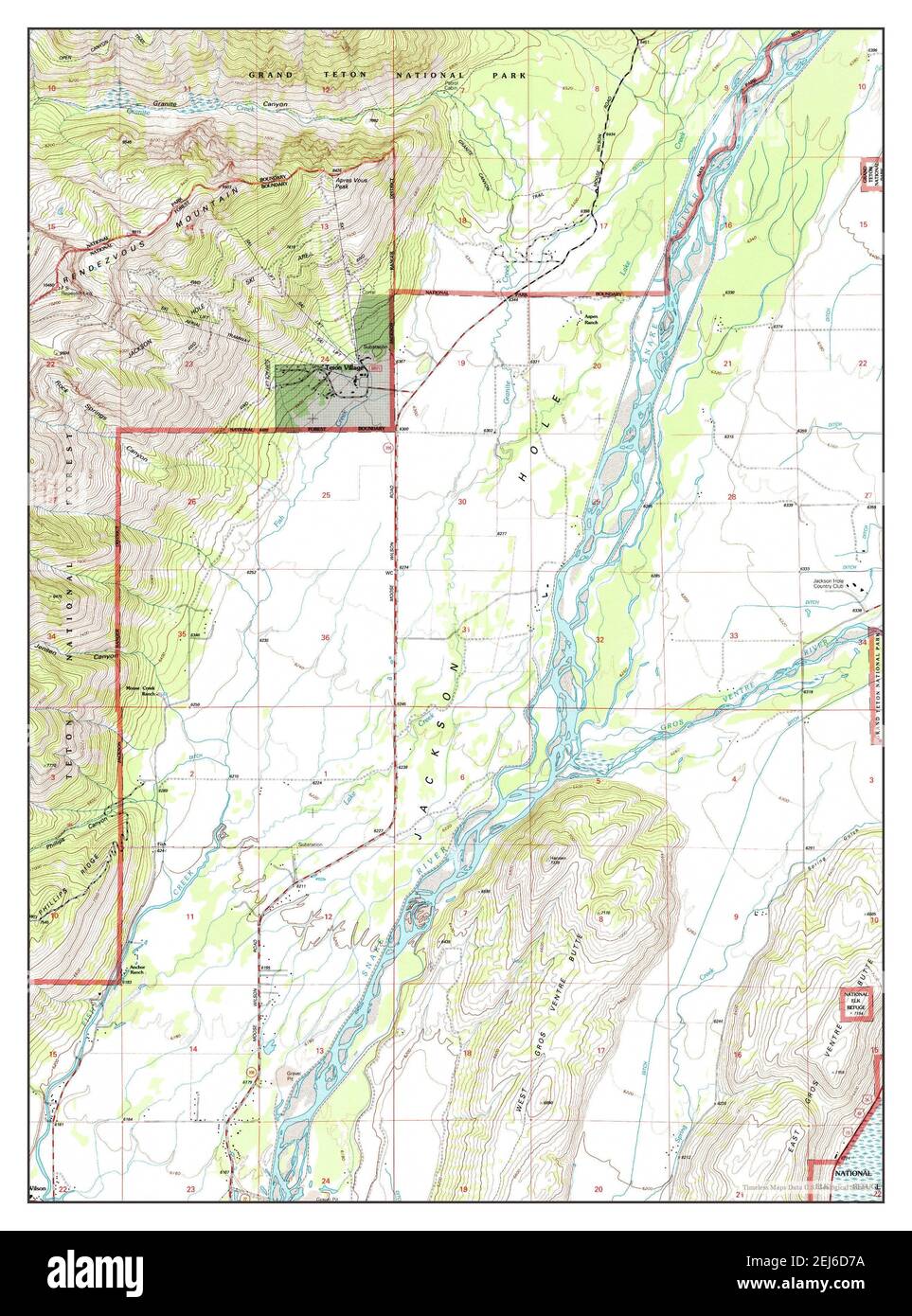 Map Of Teton Village Wyoming Teton Village, Wyoming, Map 1996, 1:24000, United States Of America By  Timeless Maps, Data U.s. Geological Survey Stock Photo - Alamy