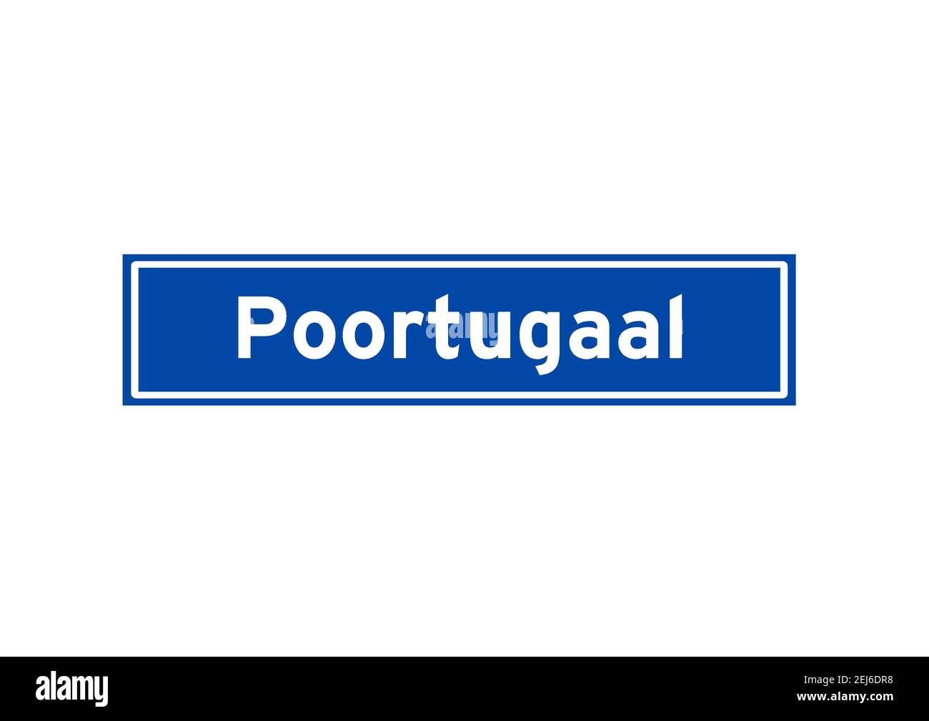 Poortugaal isolated Dutch place name sign. City sign from the Netherlands. Stock Photo