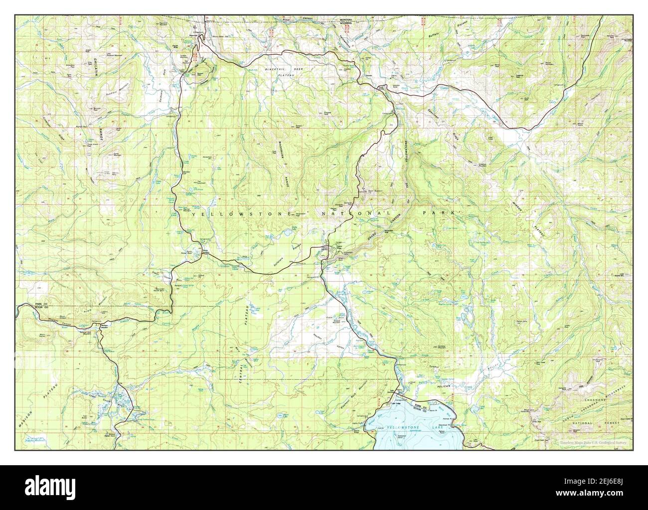 U s geological survey geological - Yellowstone National Park North Wyoming Map 1983 1100000 United States Of America By Timeless Maps Data Us Geological Survey 2EJ6E8J 