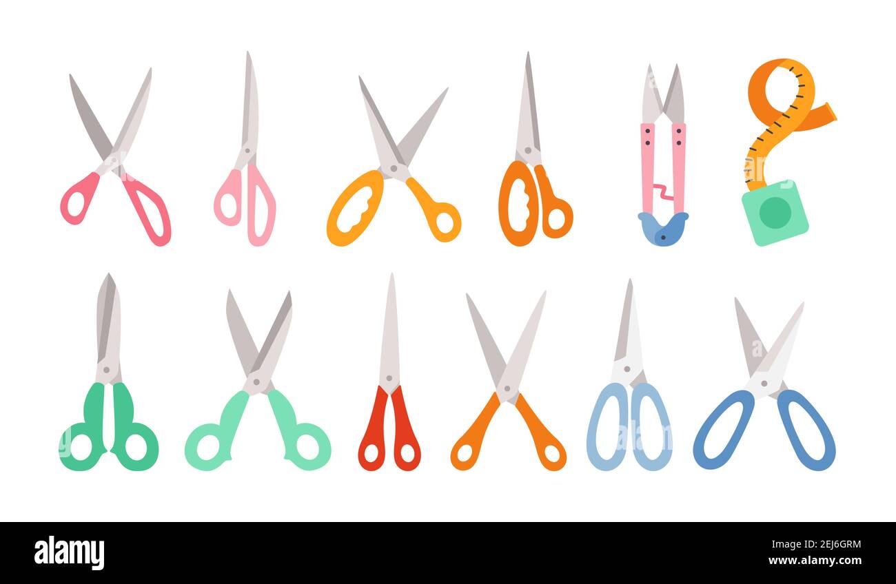 Cartoon scissors school tool graphic hires stock photography and