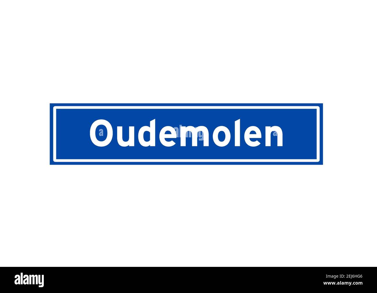 Oudemolen isolated Dutch place name sign. City sign from the