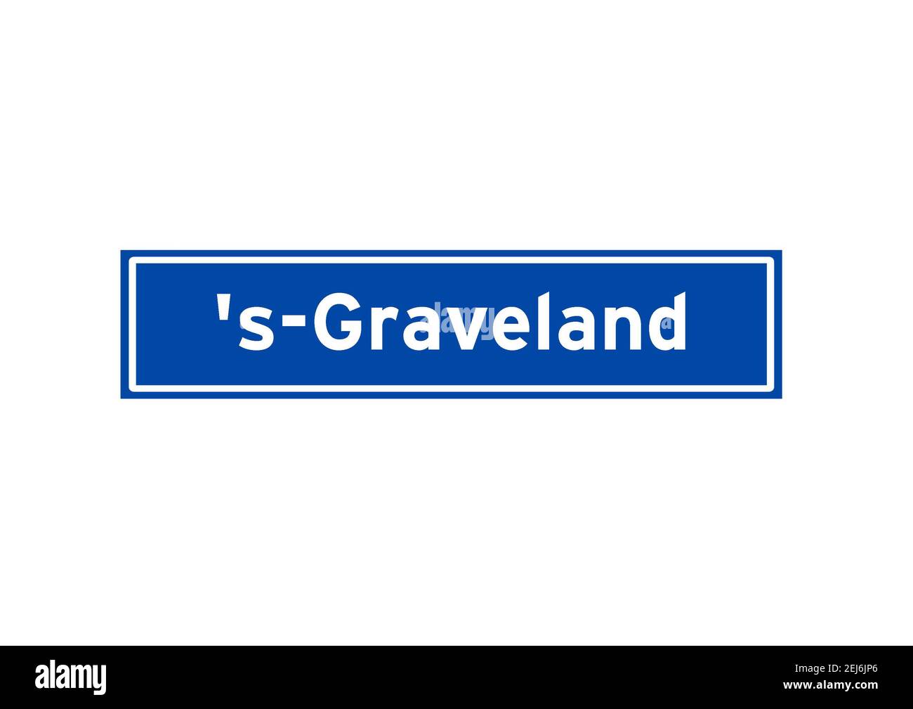 's-Graveland isolated Dutch place name sign. City sign from the Netherlands. Stock Photo