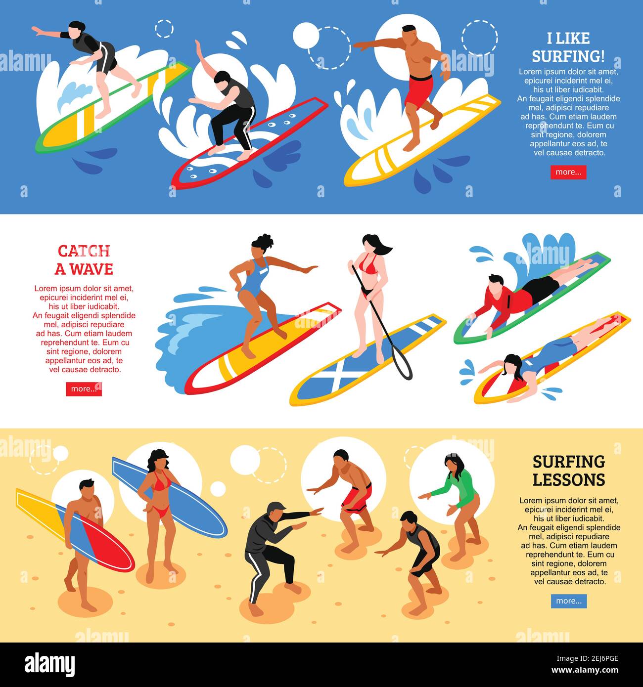 Surfing lessons Stock Vector Images - Alamy