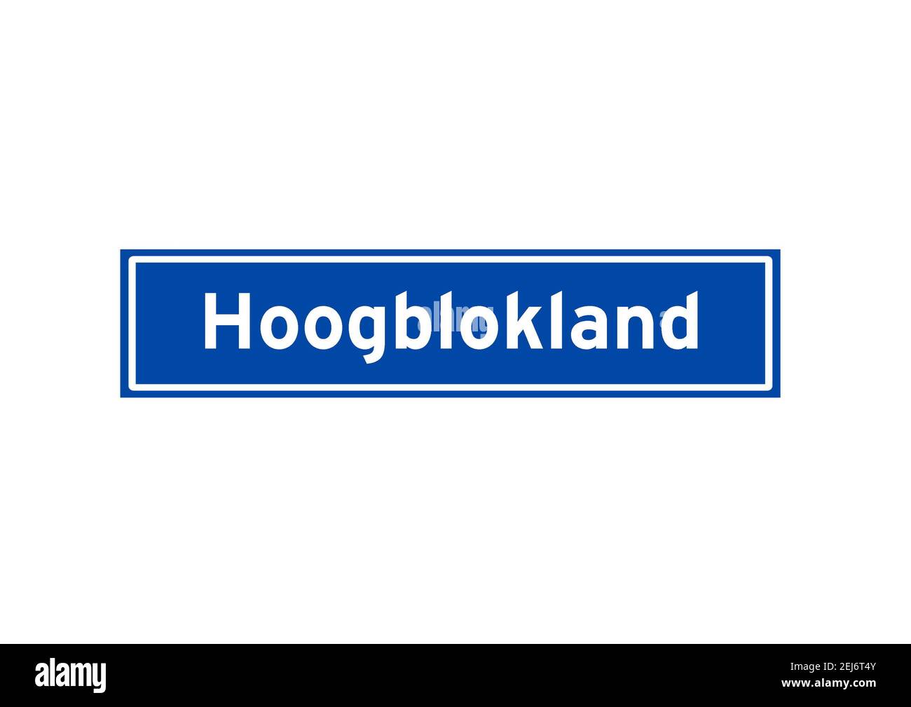 Hoogblokland isolated Dutch place name sign. City sign from the Netherlands. Stock Photo